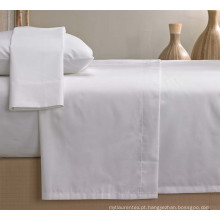 Venda barata em massa Percale Twin XL tamanho Polycotton 50/50 lençóis brancos planas